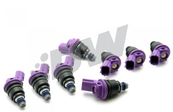 matched set of 8 injectors 370cc/min (OE replacement)
 (adaptor kit required for some years)