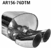 Endschalldmpfer DTM mit Doppel-Endrohr 2 x  76 mm Alfa GT