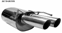 Rear silencer RH with double tailpipes 2x  76 mm cut 20 