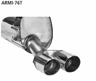 Rear silencer with double tailpipes 2 x  76 mm, cut 20 