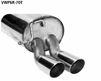 Rear silencer with double tailpipes 2 x  70 mm cut 20