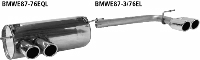Endrohrsatz mit Doppel-Endrohr RH 2 x  76 mm eingerollt 20 schrg mit M-Heckschrze + 130i E87 6 Zyl.