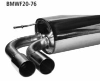 Rear silencer with double tailpipe 2x  76 mm