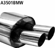 Rear silencer with double tailpipes2 x  76 mm BMW 316i / 318i E36