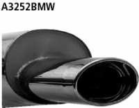 Rear silencer with single tailpipe oval 153 x 95 mm