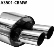 Rear silencer with double tailpipes2 x  76 mm BMW Compact E36