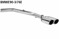 Endrohrsatz mit Doppel-Endrohr RH 2 x  76 mm eingerollt 20 schrg geschnitten