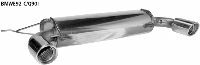 Endschalldmpfer mit Einfach-Endrohr 1 x  90 mm LH + RH, 20 schrg geschnitten