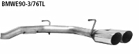 Endrohrsatz mit Doppel-Endrohr RH 2 x  76 mm 20 schrg geschnitten