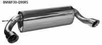 Rear silencer with single tailpipe cut 30  90 mm LH + RH (with RACE Look)