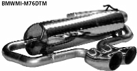 Endschalldmpfer querliegend mit 2 DTM-Endrohren  76 mm Ausgang mittig 