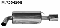 Endschalldmpfer mit Einfach-Endrohr 1 x  90 mm, Ausgang RH 