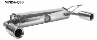 Endschalldmpfer querliegend mit 2 seitlichen Endrohren  90 mm RH + LH