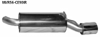 Endschalldmpfer RH mit Einfach-Endrohr 1 x  90 mm 