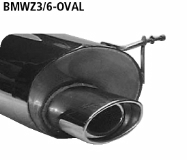 Endschalldmpfer mit Einfach-Endrohr oval 153 x 95 mm