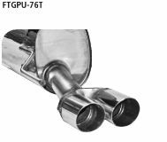 Rear silencer with double tailpipes 2 x  76 mm, cut 20 Fiat Grande Punto except EVO