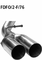 Adaptor complete system on catalytic converter or rear silencer on original system to  58.5 mm