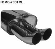 Endschalldmpfer LH DTM mit Doppel-Endrohr 2 x  76 mm