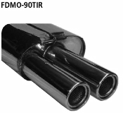 Rear silencer with double tailpipes RH 2 x  90 mm