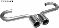 Tailpipe set Double Central with insert 2 x  90 mm