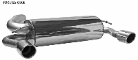 Endschalldmpfer mit Einfach-Endrohr LH + RH, 1 x  90 mm, 20 schrg, mit Lippe