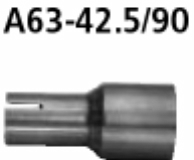 Adaptor rear silencer on original system on  42.5 mm Civic FK1 1.3l on  42.5 mm