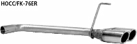 Doppel-Endrohr RH 2 x  76 mm mit Lippe, 20 schrg geschnitten