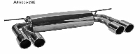 Rear silencer with double tailpipe 2 x  90 mm, with inward curl, cut 20