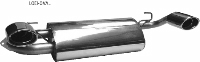 Sportauspuffanlage mit 2 Endrohren oval 120 x 80 mm Ausgang seitlich (Modell ab Bj. 2001)