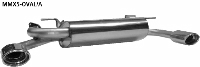 Endschalldmpfer mit 2 Endrohren oval 120 x 80 mm Ausgang seitlich