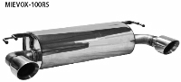 Endschalldmpfer querliegend mit Einfach-Endrohr 1 x  100 mm (im RACE-Look), 30 schrg geschnitten, Ausgang LH + RH
