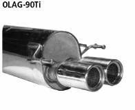 Endschalldmpfer mit Doppel-Endrohr 2 x  90 mm