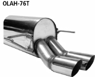 Endschalldmpfer mit Doppel-Endrohr 2 x  76 mm