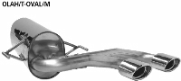 Endschalldmpfer mit 2 Endrohren Oval 120 x 80 mm Ausgang mittig Astra H Turbo (auer OPC) inkl. GTC
