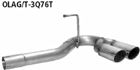 Rear pipe set with double tailpipes 2 x  76 mm Astra H Turbo (except OPC) inkl. GTC