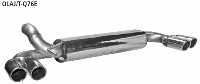 Endschalldmpfer mit Doppel-Endrohr mit Lippe 20 schrg geschnitten Ausgang LH + RH 2 x  76 mm