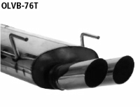 Endschalldmpfer mit Doppel-Endrohr 2 x  76 mm