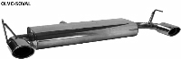 Endschalldmpfer mit Einfach-Endrohr Oval 120 x 80 mm