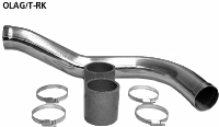 Pipe kit with flexible blue pipes and stainless steel clamp (replaces the pipe between intercooler and throttle valve)
