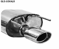Rear silencer with single tailpipe Oval 120 x 80 mm RH