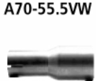 Adapter Endschalldmpfer + Verbindungsrohr auf Serienanlage auf  55.5 mm