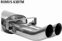 Endschalldmpfer mit Doppel-Endrohr DTM mittig 2 x  63 mm