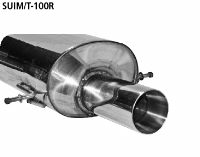 Endschalldmpfer mit Einfach-Endrohr 1 x  100 mm (im RACE-Look)