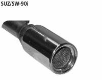 Rear silencer with single tailpipe 1 x  90 mm 