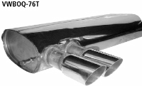 Endschalldmpfer querliegend mit Doppel-Endrohr 2 x  76 mm