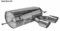 Endschalldmpfer mit Doppel-Endrohr 2 x  90 mm