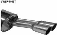 Endschalldmpfer mit Doppel-Endrohr 2 x  63 mm