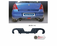 Rear valance insert with cut out for single tailpipes LH+RH to 2008 Carbon Style