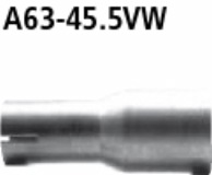 Adapter Komplettanlage auf Kat bzw. Endschalldmpfer auf Serienanlage auf  45.5 mm