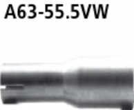 Adapter Komplettanlage auf Kat oder Hauptschalldmpfer auf Serienanlage auf  55.5 mm